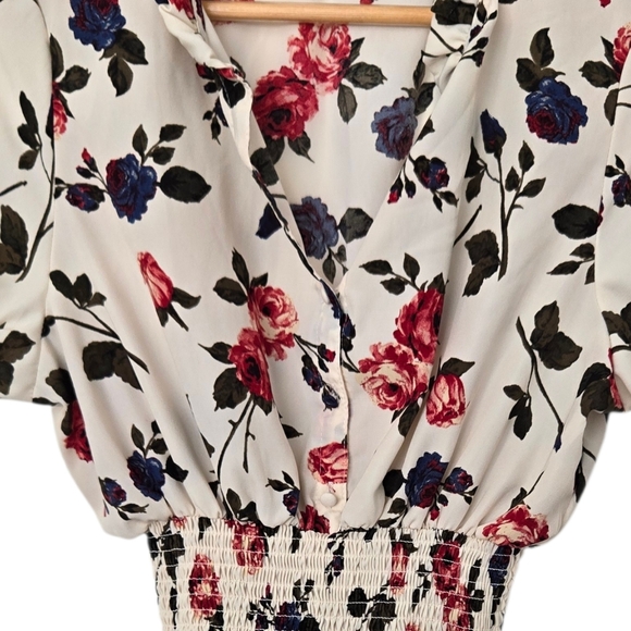 J for Justify Floral Mini Dress in Red and Blue Size Large - Picture 4 of 4